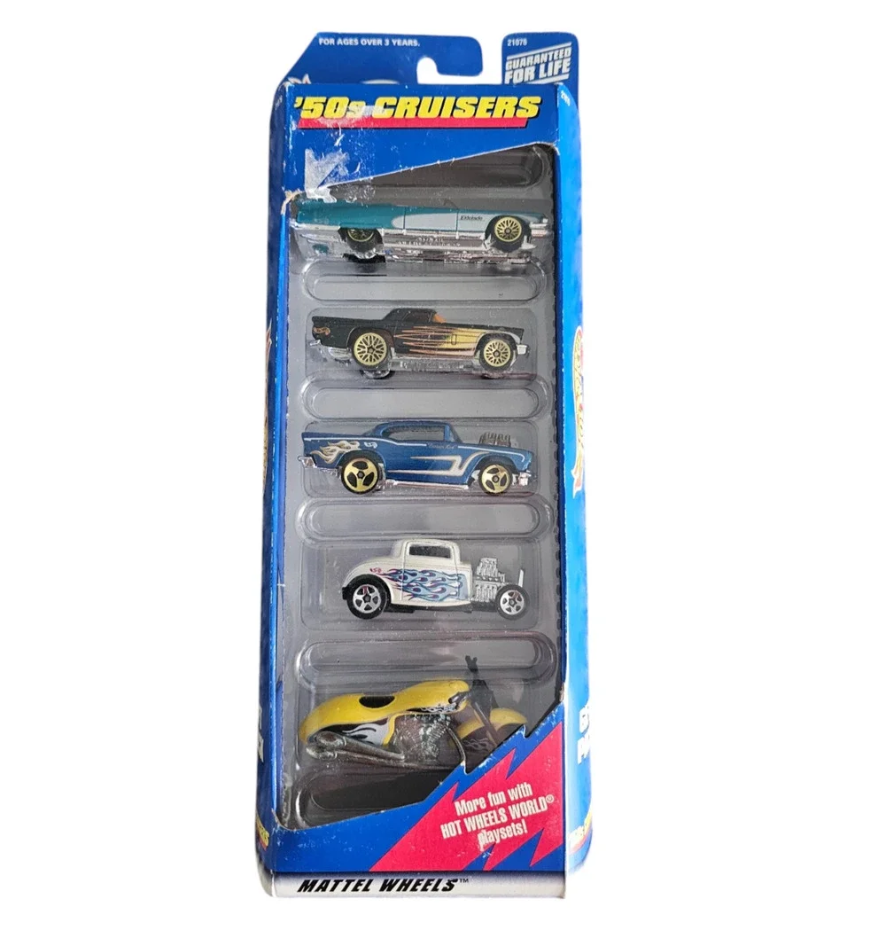 vintage 1998 Mattel Hot Wheels '50s Cruisers 5-Car Gift Pack NEW